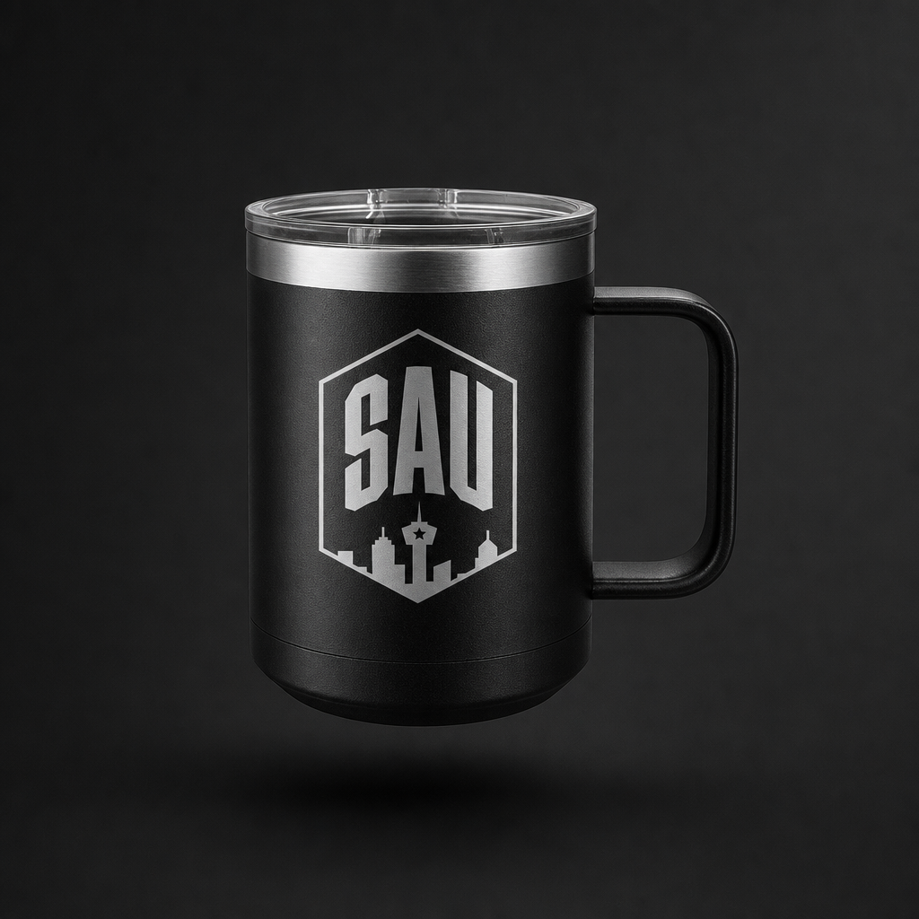 SA United | 15oz Insulated Coffee Mug with Slider Lid
