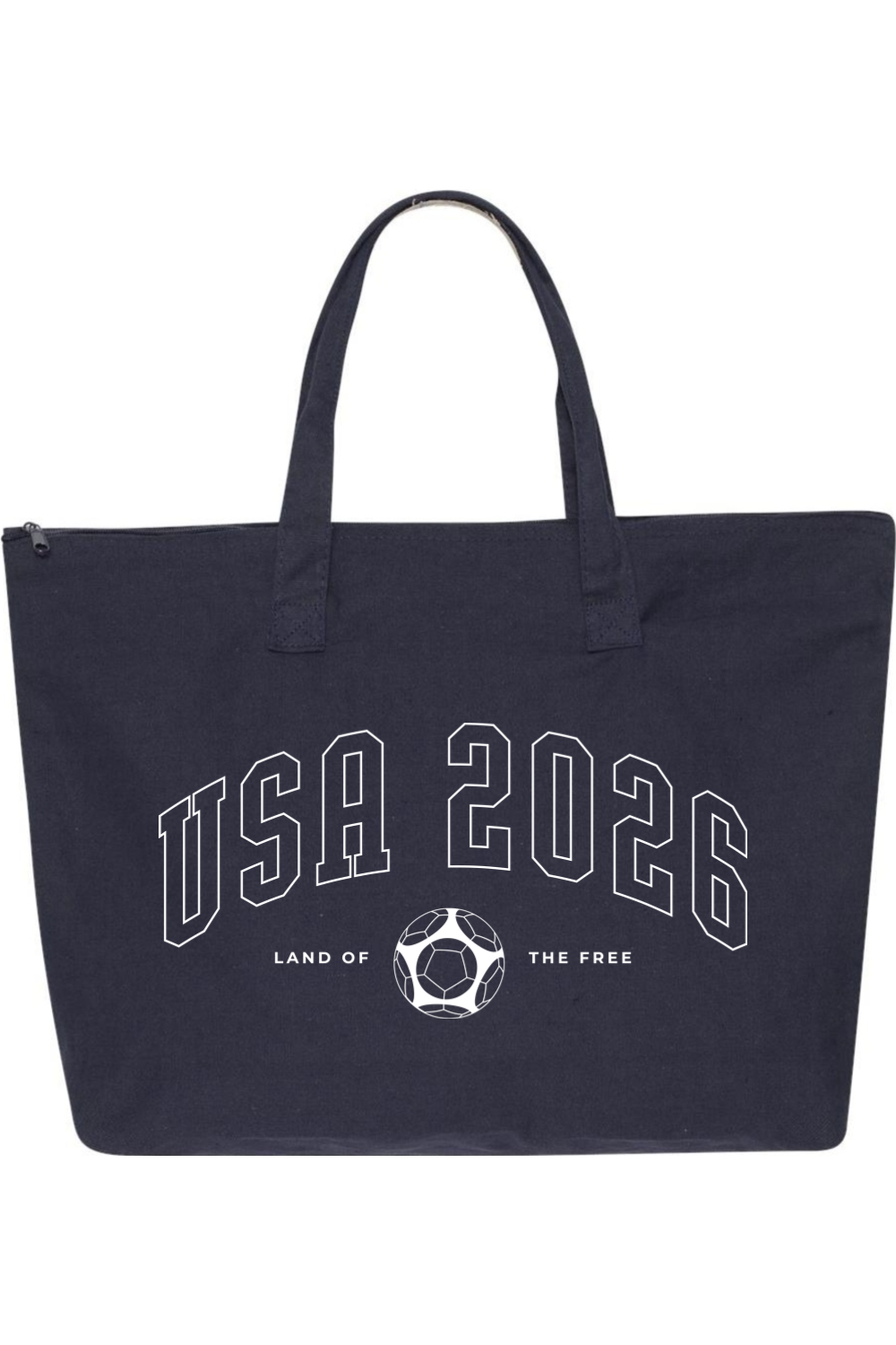 USA 2026 | Cotton Canvas Tote Bag with Zipper Top Closure